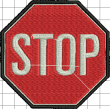 Stop Sign Embroidery Design