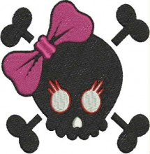 cute skull girl bow free embroidery patterns to download free embroidery designs