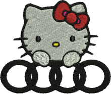 Hello Audi Kitty Embroidery Design