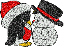 Lovers Snowman embroidery design