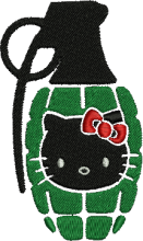 Grenade Kitty Embroidery Design