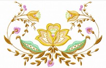 Jacobean Floral Embroidery Design