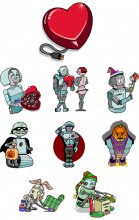 Robot World  Embroidery Designs