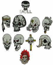 Skull machine embroidery designs