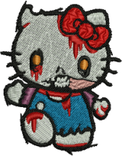 Zombie Kitty Embroidery design