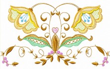 Jacobean Flower Embroidery Design