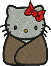 Hikkiko Kitty Embroidery Design