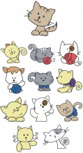 Baby Kitties Embroidery designs-Embroiderydesigns.name