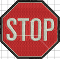 Stop Sign Embroidery Design