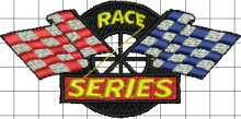 Race Series Sign Embroidery Design