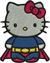 Super Kitty Embroidery Design