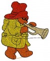 Trumpet Singing Bear,free machine embroidery design