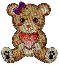 Valentine Embroidery Bear Heart Love Designs