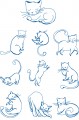 Outline Cats Embroidery Designs