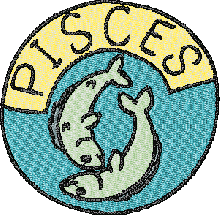 pisces zodiac sign embroidery designs