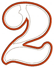 Number 2 Aplique  Embroidery design-Immaginary Logo Type