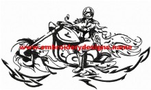 tribal flaming biker download embroidery designs