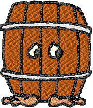 Scared barrell Embroidery Design