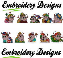 Ladybugs pocket toppers Machine embroidery Designs