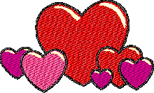 Hearts Embroidery Design