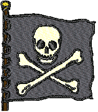 Skull Pirate flag embroidery design