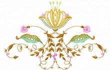 Jacobean Flowers Embroidery Design