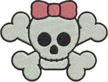 cute girly skull tattoo free machine embroidery designs