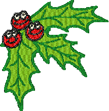 Holly wreath christmas tree embroidery design free