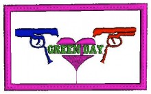 Green Day Pistols Logo Embroidery Design