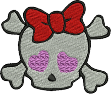 Kitty Bones Embroidery Design