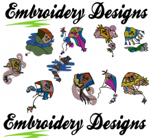 Kites Machine embroidery Designs