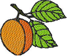 Free Peach Embroidery Design