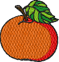 Free Peach Embroidery Design