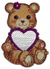 Valentine Embroidery Bear Heart Love Designs