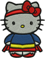 Hello Super Kitty Embroidery Design