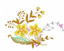 Jacobean Flower Expression Embroidery Design