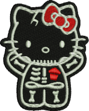 Bone Kitty Embroidery Design