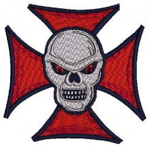 Biker Tribal Skull Embroidery Design