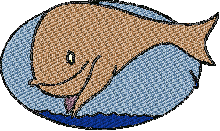 brown whale free embroidery design