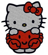 Cancer the Crab Kitty Embroidery Design