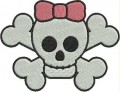 cute girly skull tattoo free machine embroidery designs