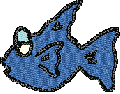 Blue Fish Embroidery Design