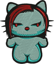 Manson Kitty Embroidery Design