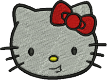 Smiling Kitty Embroidery Design