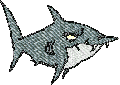 Nervous Shark Embroidery Design