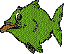 Green Fish Embroidery Design