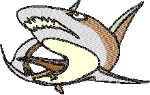 Brown Shark Embroidery Design