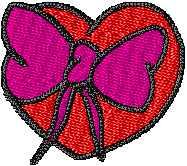 Present Heart Embroidery Design