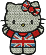 Kitty Great Britain Embroidery Design