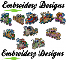 Living trains Machine embroidery Designs